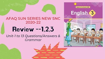 AFAQ English Class 3 Review 1 2 3 Sun Series New Single National Curriculum