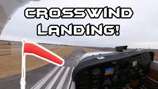 First Cross Wind Landing - Student Pilot Cessna 172