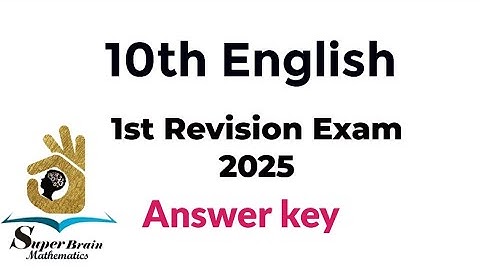 10th English first revision test answer key 2025|10th standard English 1st revision 2025 key answer