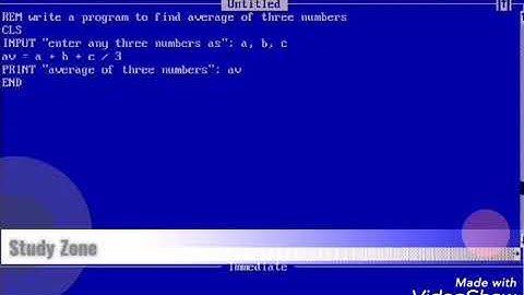 Qbasic program to find average of 3 numbers