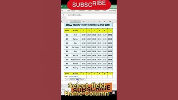 How to use Dget function in Excel #excel #exceltips #shorts  #exceltutorial #msexcel #microsoftexcel