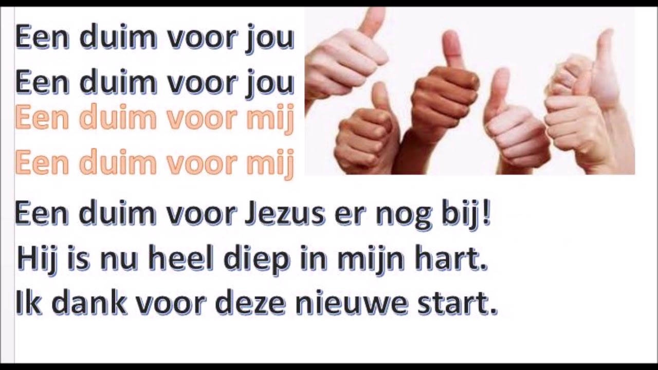 Lied Een duim voor jou - YouTube