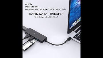 AUKEY Model: CB-C64 - USB C to USB 3.1 Hub - Hands-on Review #TeamTECHKEY