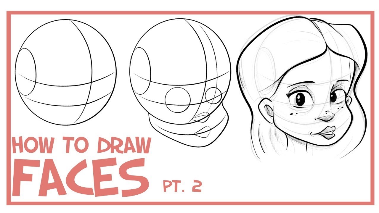 How To Draw Faces 3 4 View Cartooning 101 2 Youtube