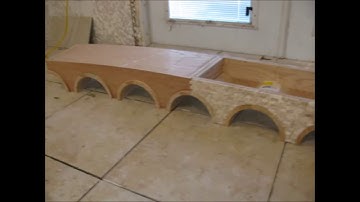 1:32 scale Viaduct pattern for model railroad in the garden.