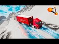 Beamngdrive  vehicles on an icy road compilation