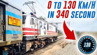 0 to 130 in just 340 Seconds🔥 ft. India's Fastest Locomotive "WAP5"