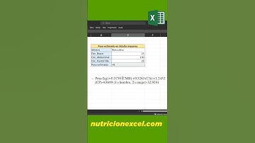Estimación del peso #nutricion #excel #nutex