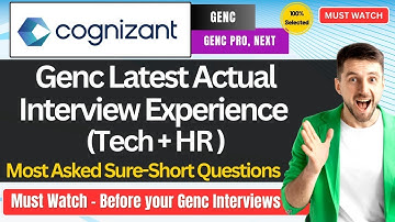 🔥Cognizant GenC, Next & Pro Interview Experience | Cognizant GenC Most asked Interview Questions