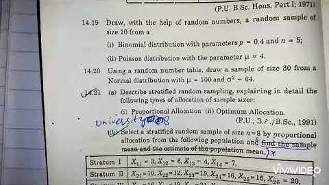 BSc stats(Chapter 14 )(Survey sampling and sampling distribution) Q:14.21(b),Q:14.22(a,b)