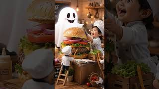 🍔 Tiny Chefs Making a Giant Burger | Mini Cooking Adventure 👨‍🍳✨ #kitchentakeover #testkitchen