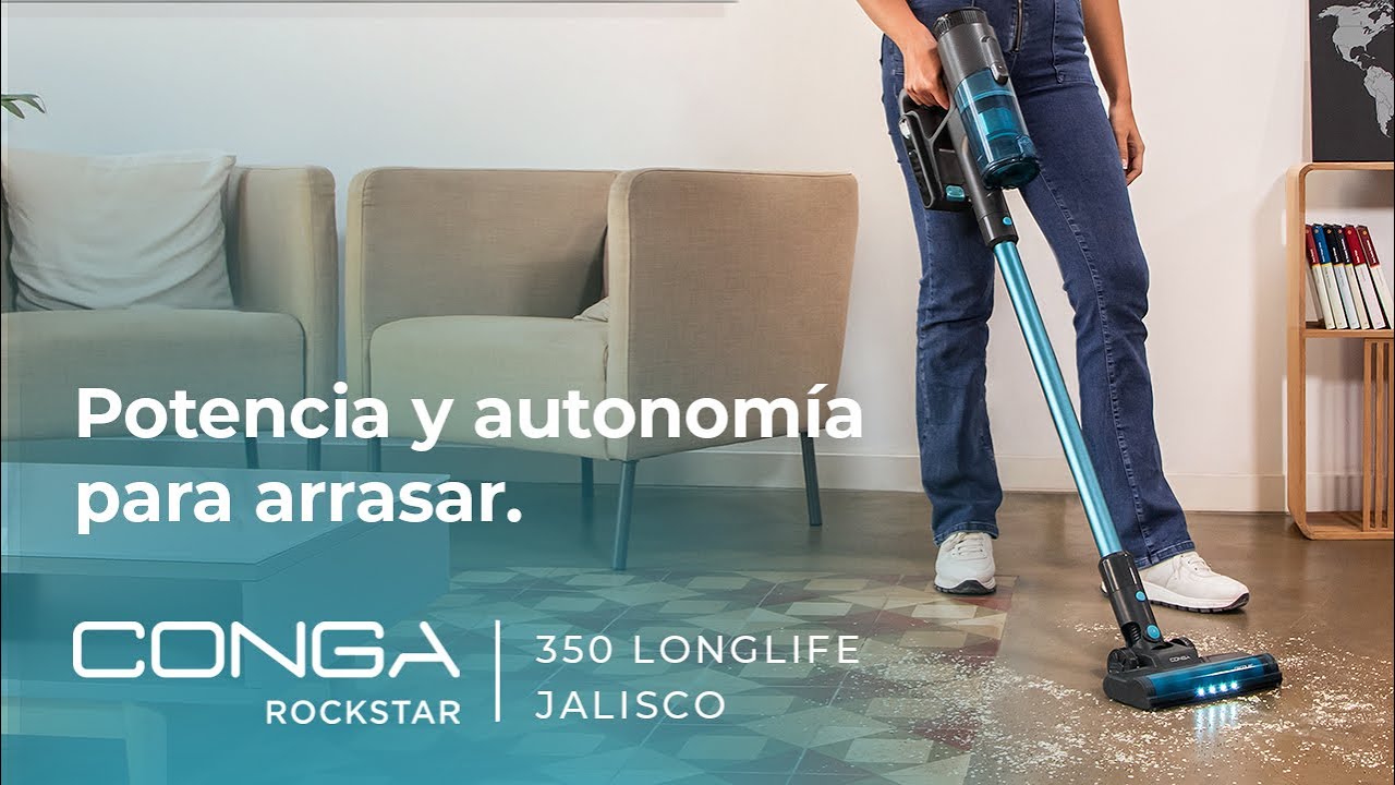 Aspirador Vertical Conga RockStar 350 LongLife Jalisco sin cable con 60  minutos de autonomía. 