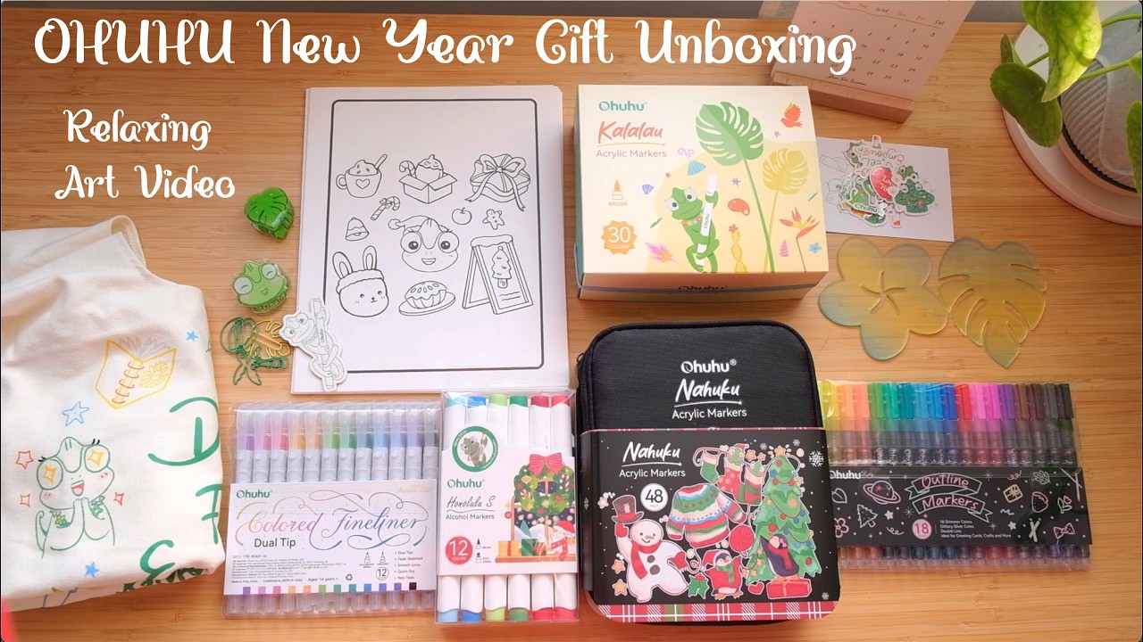 Ohuhu Markers Christmas Drawing | Gift Box & Unboxing