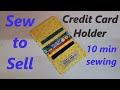 Sew to Sell Credit card holder DIY Beginner gift card pouch business cards  slot 10 minute sewing - YouTube