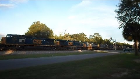CSX Huge Power Move Trains Passing Each Other