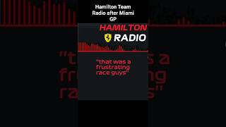 Hamilton Team Radio after the Miami GP