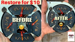 Rusty gauge face restoration, less then $10 can improve its appearance