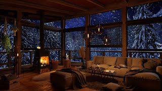 Cozy Winter Cabin With Wind, Snowstorm And Crackling Fireplace - Ambience To Relax And Sleep