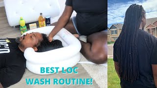 BEST LOC WASH ROUTINE FOR LONG LOCS | Dandruff Tips, Product Must haves and More!