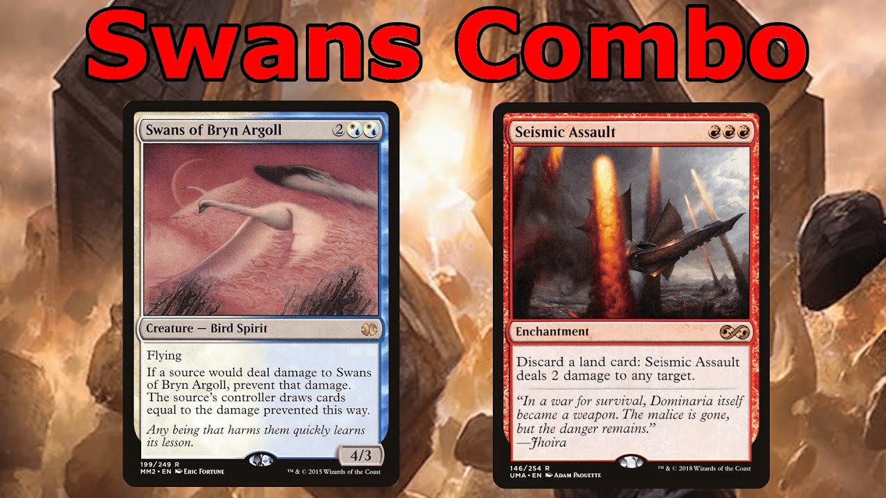 *BIRD NOISES INTENSIFY!*  Swans Combo (Swans of Bryn Argoll Seismic Assault- Modern MTG)