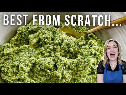 The BEST basil pesto from scratch... (easy dinner!)