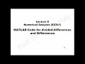 MATLAB Code for Divided-Differences and Differences | Lecture 6