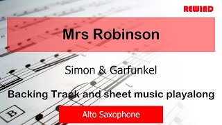 Simon &amp; Garfunkel Mrs Robinson Alto Sax Backing Track and Sheet Music