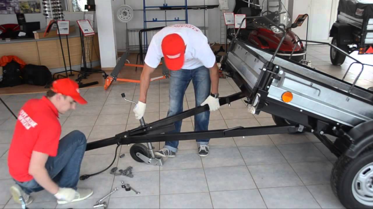 Установка удлинителя дышла на прицеп - YouTube