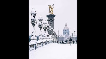 [4K]Snow In Paris Eiffel Tower