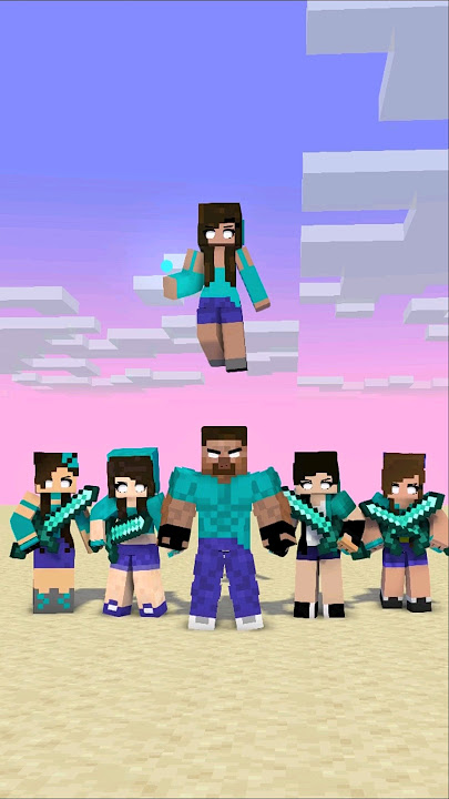 Steve Team vs Herobrine Team #shorts #friendship #anime #aphmau #jjsister
