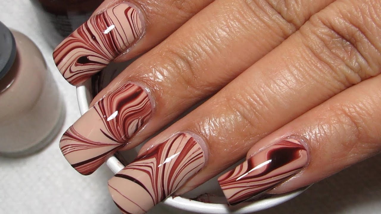 Neutral Swirl | Water Marble March 2013 #6 | DIY Nail Art Tutorial - YouTube