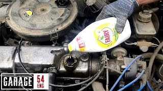 Can you use dishwashing liquid to clean an engine internally?