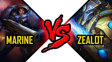 Marine vs Zealot Starcraft 2 unit Battle Terran vs Protoss kombat