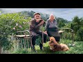 Hard life of an elderly couple in a mountain village on the border with romania