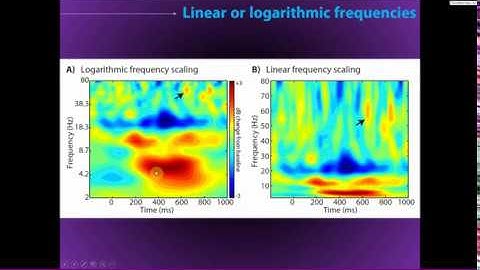 Linear vs. logarithmic time-frequency plots