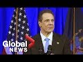 New York Governor Andrew Cuomo criticizes President Trump in inauguration speech on Ellis Island