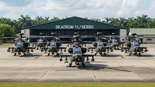 Puluhan Ah64 Apache Dan Helikopter Tempur Lainnya Di Landasan Udara Indonesia