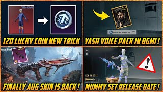 🔴 Free 120 Lucky Coins Trick in BGMI | Mummy Crate Release Date ? | New Yash Voice Pack in BGMI 4.4