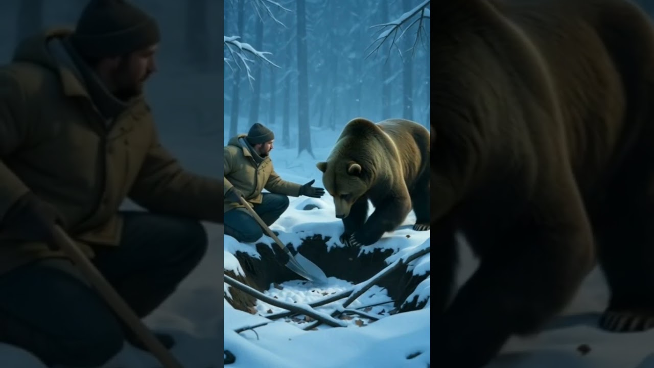 ✨🐻🔥 “Friendship in the Jungle – The Farmer and the Bear’s Winter Adventure ❄️🦁 