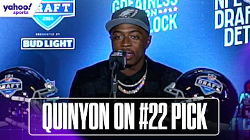 QUINYON MITCHELL speaks after being selected No. 22 in NFL Draft by EAGLES | Yahoo Sports