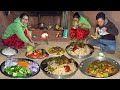 Darjeeling village cooking  eating chilli chicken recipe and veg noodle in nepali style