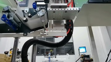 Real time one label printing top pressing labeling machine labeling video