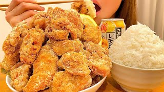 【大食い】唐揚げが止まらない幸せ晩ごはん【2周年ありがとう】