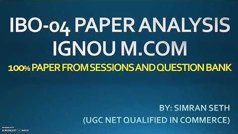 IBO04 PAPER ANALYSIS | 100% PAPER FROM SESSIONS & QUESTIONS BANK | IGNOU | M.COM @IGNOU epathshala ​
