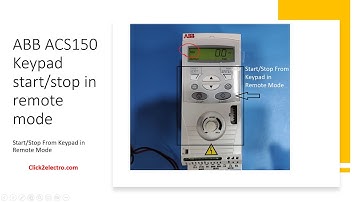 ABB ACS150 Drive Start/Stop From Keypad in Remote Mode in English
