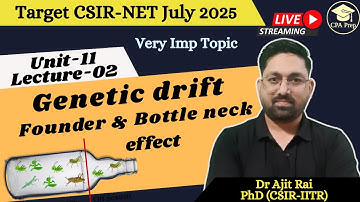 Genetic drift | Founder and Bottle neck effect | By Dr Ajit Rai | Most Expected Topic | PYQs