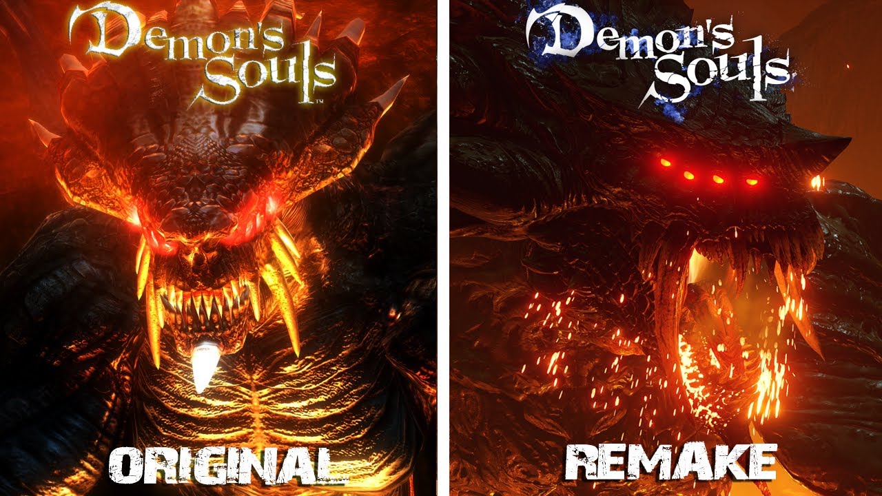 Demon's Souls Remake - All Bosses Model Comparison - Side by Side