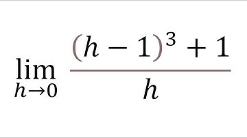 limit of ((h-1)^3+1)/h as h goes to 0 | calculus 1 limit | L