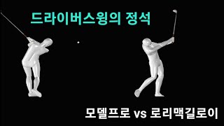 드라이버 스윙 장타치는 발모양과 리듬(모델프로vs로리맥길로이)