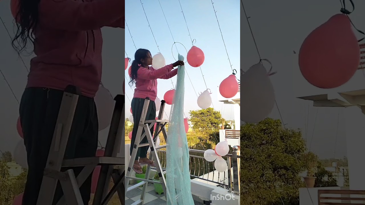 easy birthday decoration idea 😲🎈 #shorts #decorationideas  #youtubeshorts #diy @shriya का DIY